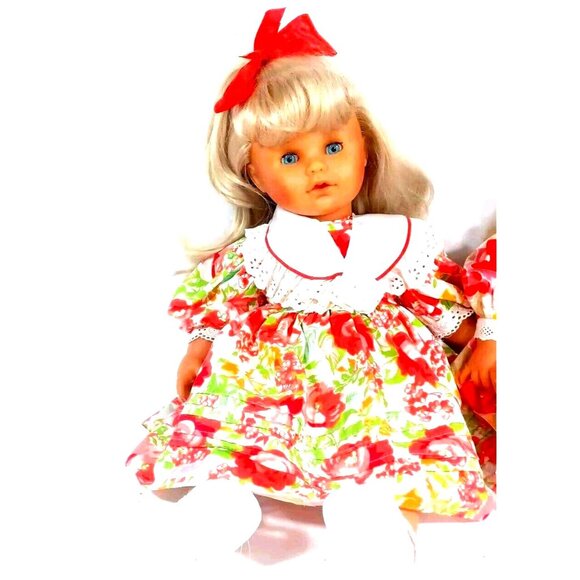 Max Zapf Creation Ballica Doll Twins ? Vintage 1980s 20" Ribbons and Lac… - Picture 7 of 16